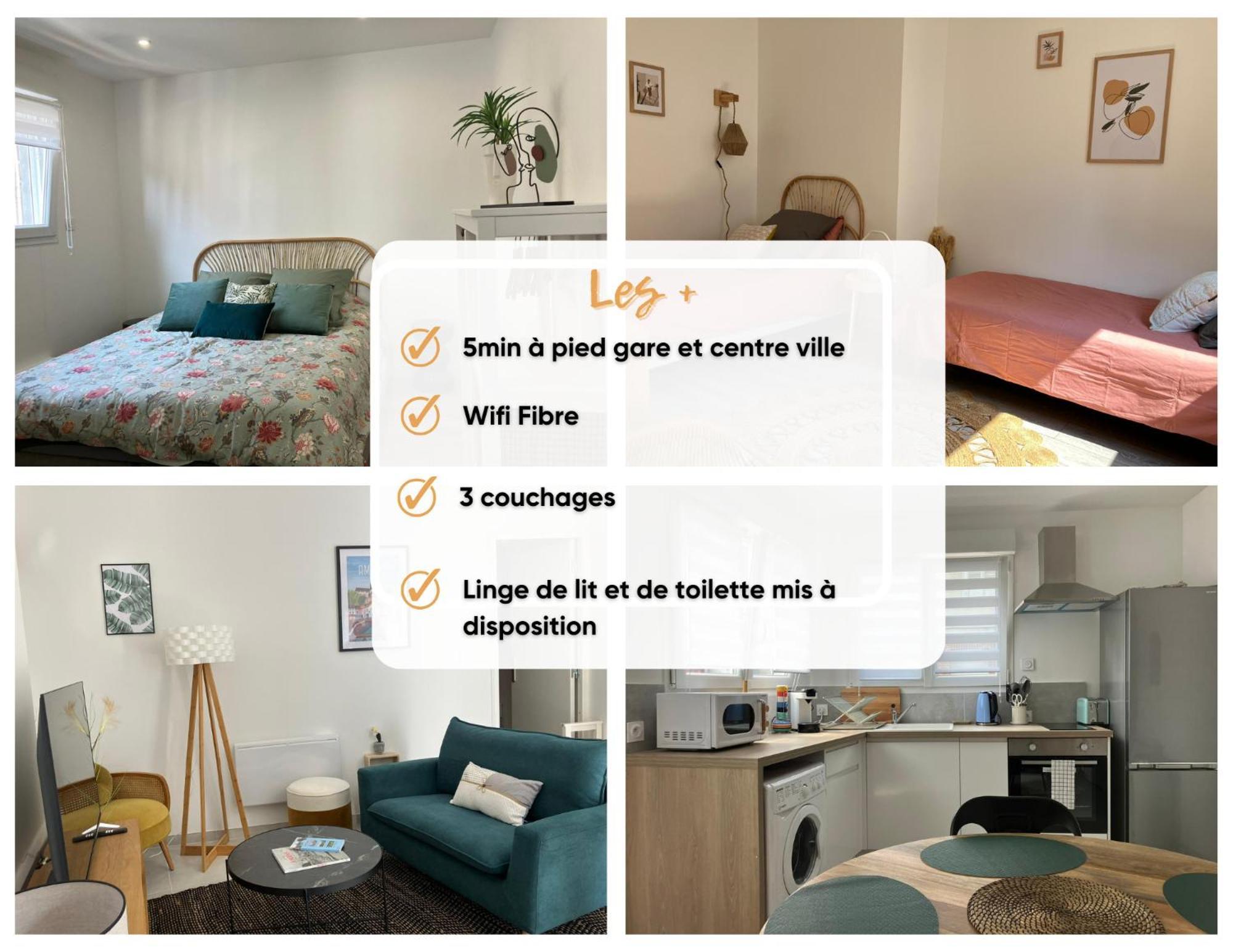 Dewailly, 2 Chambres, 3 Lits, Elegant, 700M Centre Ville Amiens Exteriör bild